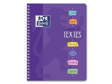Cahier texte a spiral 148p 17*22 90g oxford