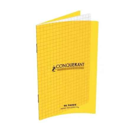 CARNET POLYPROPYLENE JAUNE 96P 11*17 90G CONQUERANT