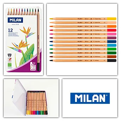 CRAYON DE COULEUR DE12 BTE EN METAL MILAN