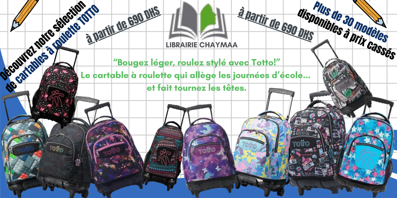 “Bougez léger, roulez stylé avec Totto!” Le cartable à roulette qui allège les journées d’école... et fait tournez les têtes. (1)