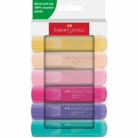 LOT DE 6 SURLIGNEURS PASTEL FABER CASTELL
